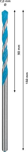 Bosch Professional 1 x Expert CYL-9 MultiConstruction bor til beton, diameter 7,00 x 150 mm, tilbehør Hammerboremaskine)