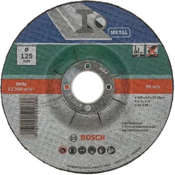 Bosch hiomalaikkasarja - Metalliin - 125 x 2,5 mm - kaareva - 5 kpl