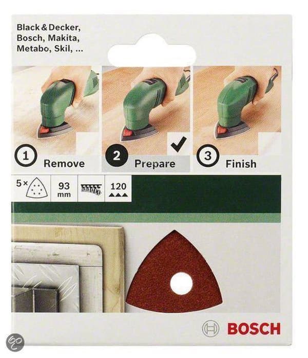 Bosch 5-delt slibepladesæt til deltapudsere 93 mm perforeret - korn 80