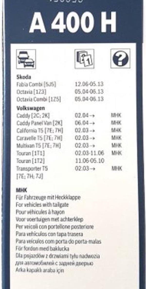 Bosch A400H tuulilasinpyyhin 400mm - Sopii Skoda Octaviaan, Volkswagen Caddyyn - 1 kpl