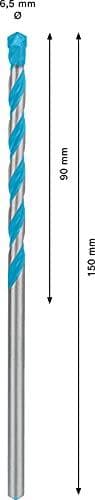 Bosch Professional 1 x Expert CYL-9 MultiConstruction bor til beton, diameter 6,50 x 150 mm, tilbehør Hammerbor)
