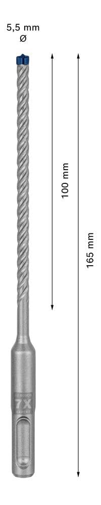 Bosch Expert SDS-plus-7X - boremaskine - til armeret beton, granit, hærdet beton, gnejs, armeret beton - hammerindsats - 5,5 mm - SDS-plus - længde: 1