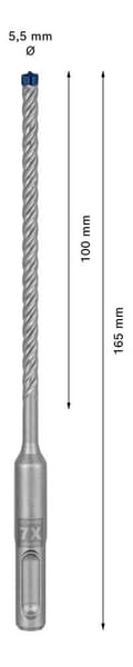 Miniatyrbillede 6 af 7: Bosch Expert SDS-plus-7X - boremaskine - til armeret beton, granit, hærdet beton, gnejs, armeret beton - hammerindsats - 5,5 mm - SDS-plus - længde: 1