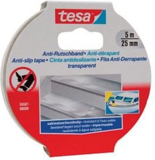 Tesa 55587-02 Liukumaton Teippi - 5M x 25MM - Läpinäkyvä