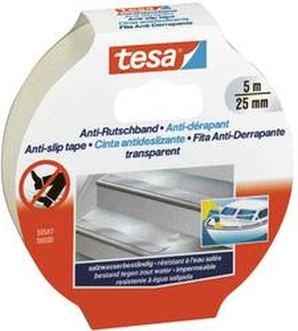 Tesa 55587-02 Liukumaton Teippi - 5M x 25MM - Läpinäkyvä