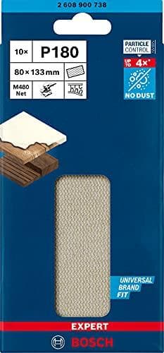 Bosch Professional 10x Expert M480 hiomaverkko (kovapuulle, maali puulle, 80x133 mm, 180 karkeus, orbitaalihiomakone)