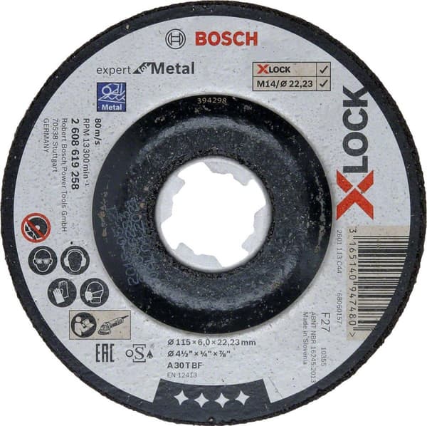 Bosch tilbehør 2608619258 Slibeskive buet 115 mm 22,23 mm 1 stk.