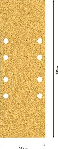Bosch Professional 10x sandpapirsæt Expert C470 med 8 huller (til hårdttræ, maling på træ, 93x230 mm, korn 60/80/120, tilbehør til orbitalsliber)