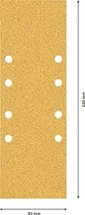 Miniatyrbillede 3 af 4: Bosch Professional 10x sandpapirsæt Expert C470 med 8 huller (til hårdttræ, maling på træ, 93x230 mm, korn 60/80/120, tilbehør til orbitalsliber)