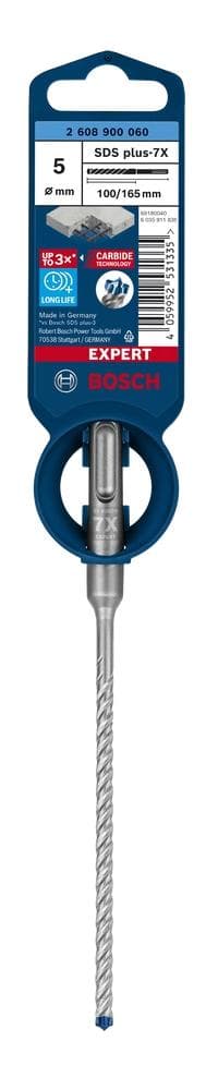 Bosch Accessories EXPERT SDS plus-7X 2608900060 Vasarapora 1 kpl 5,00 mm Yhdistelmäpituus 165 mm SDS-Plus 1 kpl