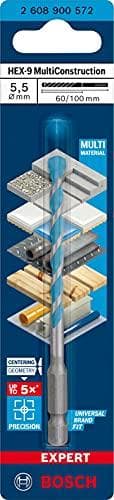 Miniatyrbild 2 av 6: Bosch Professional 1x Expert HEX-9 MultiConstruction borr (för betong, Ø 5,50x100 mm, tillbehör slagborr)