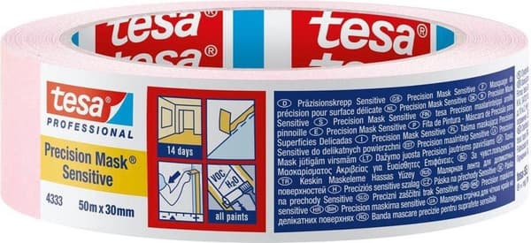 Tesa precisionsmaskeringstejp 4333 - 50 meter x 25 mm.