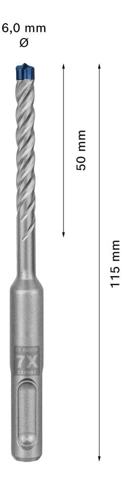 Bosch Accessories EXPERT SDS plus-7X 2608900071 vasarapora 1 kpl 6,00 mm kokonaispituus 115 mm SDS-Plus 1 kpl (2608900071)