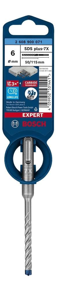Bosch Accessories EXPERT SDS plus-7X 2608900071 vasarapora 1 kpl 6,00 mm kokonaispituus 115 mm SDS-Plus 1 kpl (2608900071)