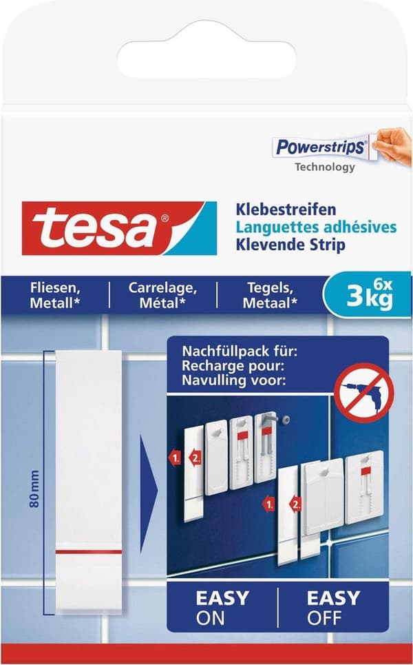 Tesa självhäftande remsa för metall och kakel