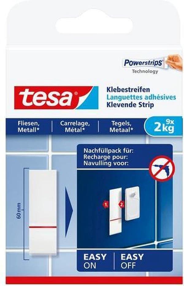 Tesa klæbestrimmel til metal og fliser