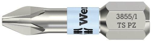 WERA-WERK HERMANN WERNER GMBH & CO.KG 71020, bit PZD størrelse 1 L.25mm VA 0.6 cm (0.25 tommer) 6KT med torsionszone WERA DIN3126-C 6.3