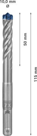 Miniatyrbillede 6 af 7: Bosch Tilbehør EXPERT SDS plus-7X 2608900096 borehammer 1 stk 10,00 mm total længde 115 mm SDS-Plus 1 stk (2608900096)