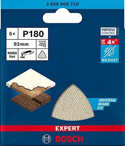 Bosch Expert M480 Net - Sandpapir - 5 stk - Delta - Korn: P180 - 93 mm