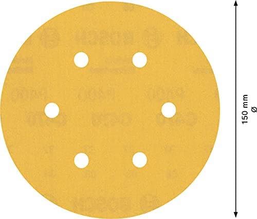 Bosch Professional 5x Expert C470 sandpapper med 6 hål (för lövträ, färg på trä, Ø 150 mm, korn 400, excentersliptillbehör)