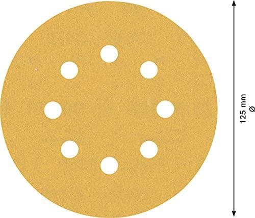 Bosch Professional 5x Expert C470 sandpapir med 8 huller (til hårdttræ, maling på træ, Ø 115 mm, korn 180, tilbehør til excentersliber)