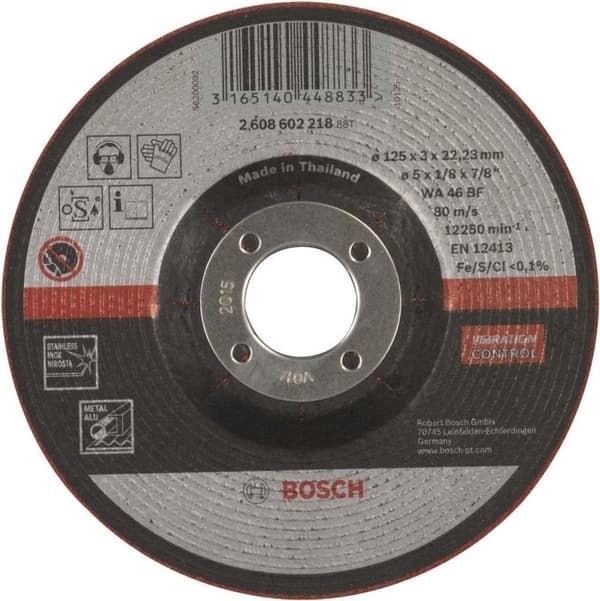 Bosch - Halvflexibel slipskiva WA 46 BF, 125 mm, 22,23 mm, 3,0 mm