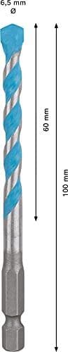 Bosch Professional 1 x Expert HEX-9 MultiConstruction borr för betong, diameter 6,50 x 100 mm, tillbehör Hammarborr)
