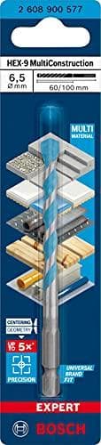 Bosch Professional 1 x Expert HEX-9 MultiConstruction borr för betong, diameter 6,50 x 100 mm, tillbehör Hammarborr)