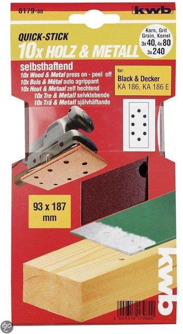 Skandia Sanding Strip Ass. Sæt på 10 - 93 x 186 mm