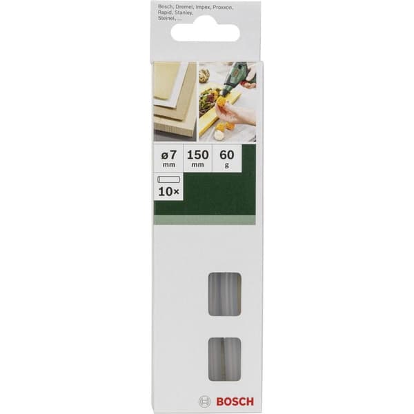 Bosch - varme limstifter - til træ, læder - 10 stk - 7 mm - længde: 150 mm