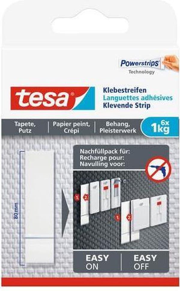 Tesa klæbestrimmel til tapet og gips