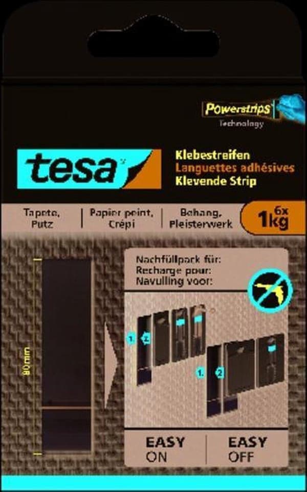 Tesa klæbestrimmel til tapet og gips