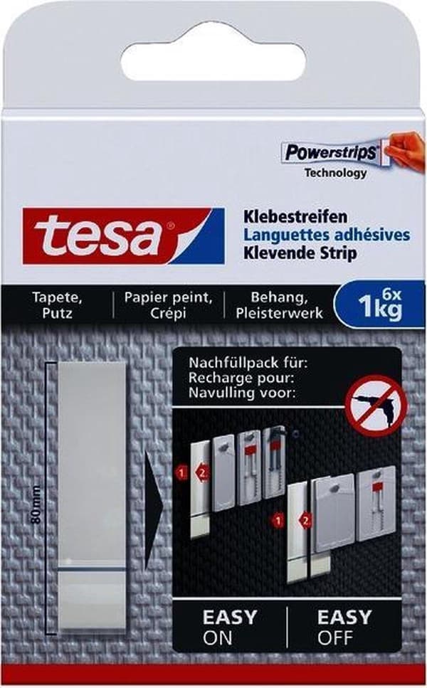 Tesa klæbestrimmel til tapet og gips