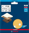 Miniatyrbillede 2 af 6: Bosch Expert C470 - sandpapir - til hårdttræ, maling på træ - 5 stk - rund - korn: P120 - 115 mm