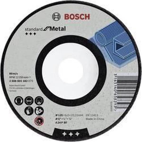 Bosch kaareva hiomalaikka Standard for Metal A 24 P BF, 180 mm, 22,23 mm, 6,0 mm 1kpl