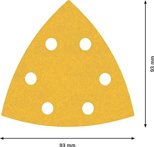 Bosch Professional 5x Expert C470 sandpapir (til hårdttræ, maling på træ, 93x93 mm, korn 240, tilbehør deltasliber)