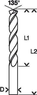 Miniatyrbillede 2 af 3: Bosch - Metalbor HSS-Co, Standard 4,1 x 43 x 75 mm