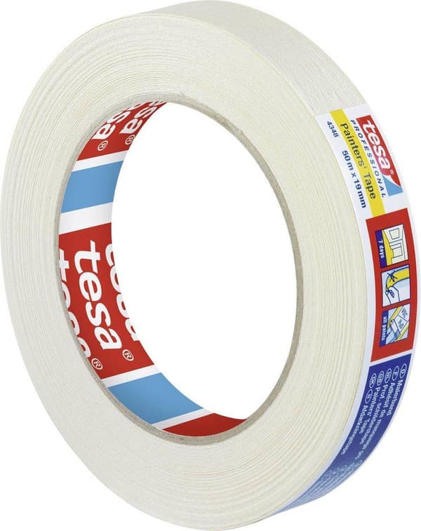 Tesa 4348 maalarinteippi - Kermanvärinen - 19mm x 50m