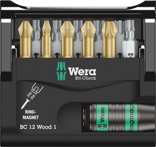 WERA Bit-Check 12 Træ 1 bit sortiment