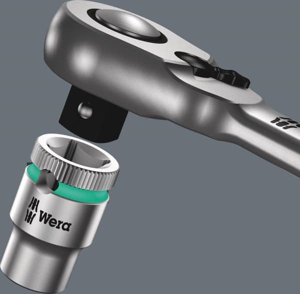 Wera - 8004 B Zyklop Metal - skralde med omskifterhåndtag med 3/8" drev - 222mm