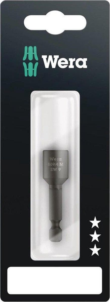 Wera 869/4 M 05073504001 Hylsnyckel maskinbit 9 mm Driv 1/4 (6,3 mm) Typ Hylsa (hexagonal) 50 mm 1 st.