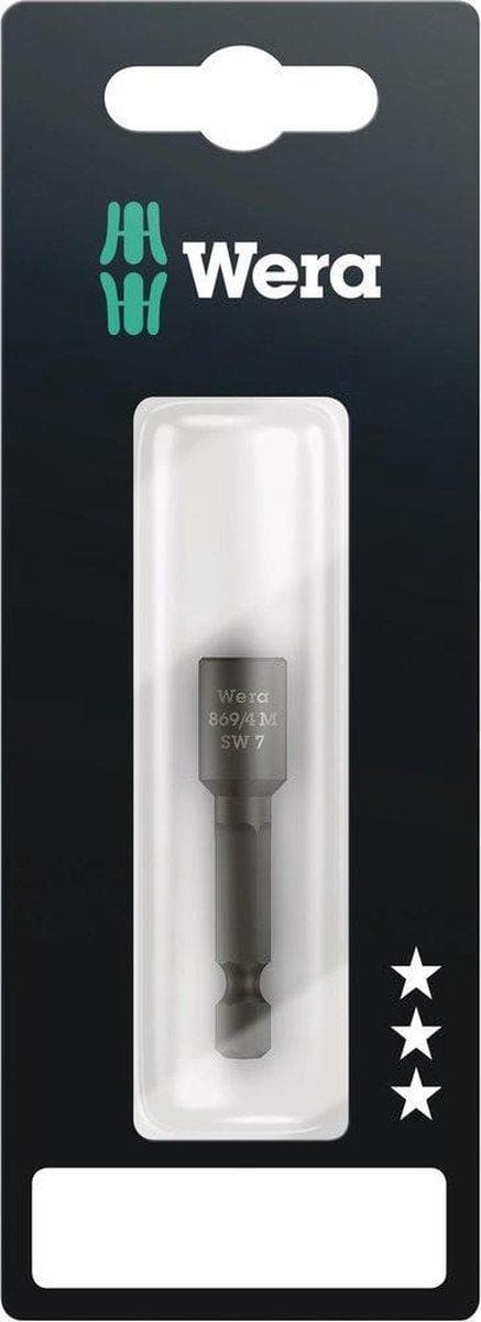 Wera 869/4 M 05073502001 Hylsnyckel maskinbits 7 mm Drivning 1/4 (6,3 mm) Typ Hylsa (hexagonal) 50 mm 1 st.