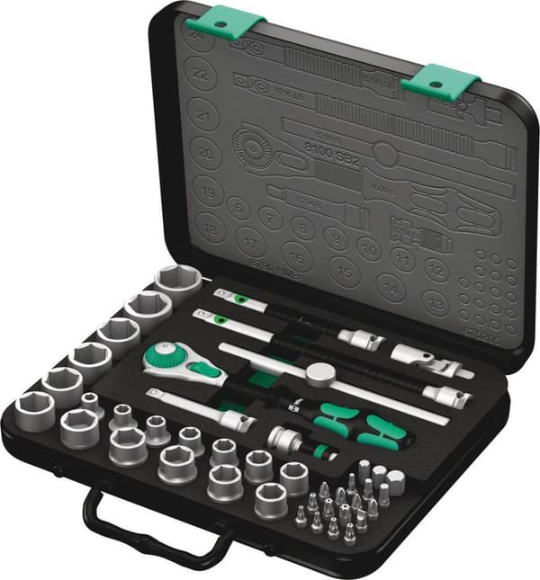 Wera 8100 SB 2 Zyklop 05003594001 Hylsnyckelsats Metrisk 3/8 (10 mm) 43-delar