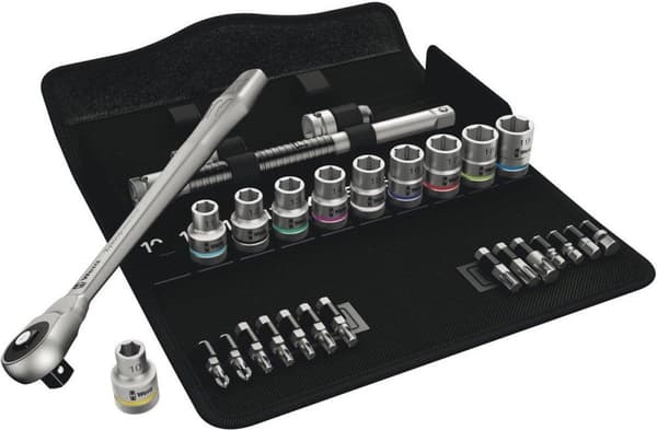 Wera 5004077001 8100 SC 7 28-delad hylsnyckel set genom fyrkant - 1/2"