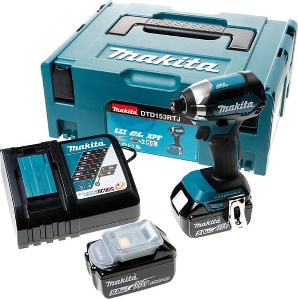 Makita DTD153RTJ 18V Corless Impact Driver 2x 5,0Ah i Mbox