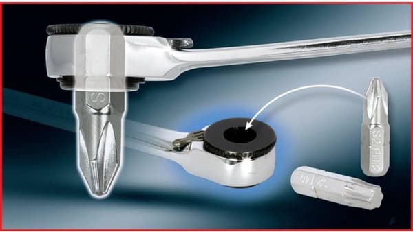 KS Tools 503.4678 Vendbar mini-bit skraldenøgle 124,50 mm