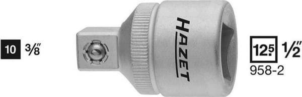 Hazet 958 958-2 Topnøgleadapter Drive 1/2 (12,5 mm) Version 3/8 (10 mm) 36 mm 1 stk.