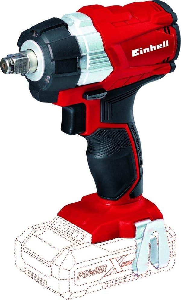 Einhell Cordless Iskuohjain TE-CW 18 Li Brushless-Solo Power X-Change (Li-Ion - 18 V - 215 Nm - LED-valo - bittiadapteri ruuveille - ilman akkua ja la