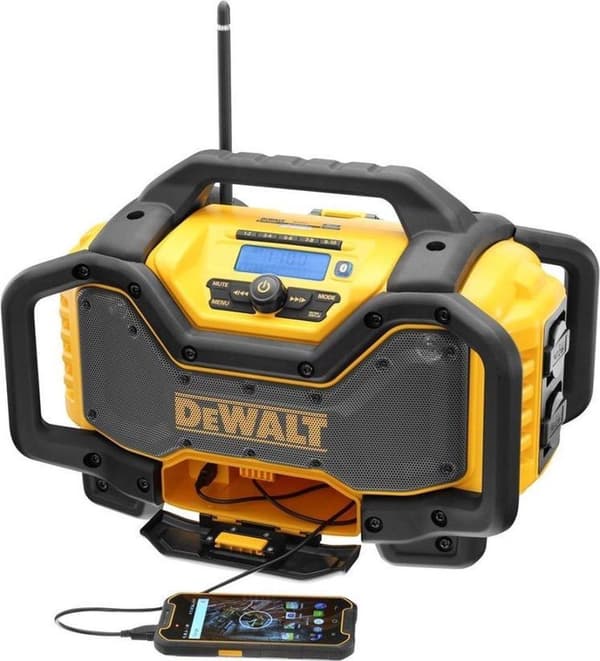 DeWALT DCR027 18V Li-Ion batteri DAB + Konstruktionsradio med ladefunktion - virker på netstrøm & batteri