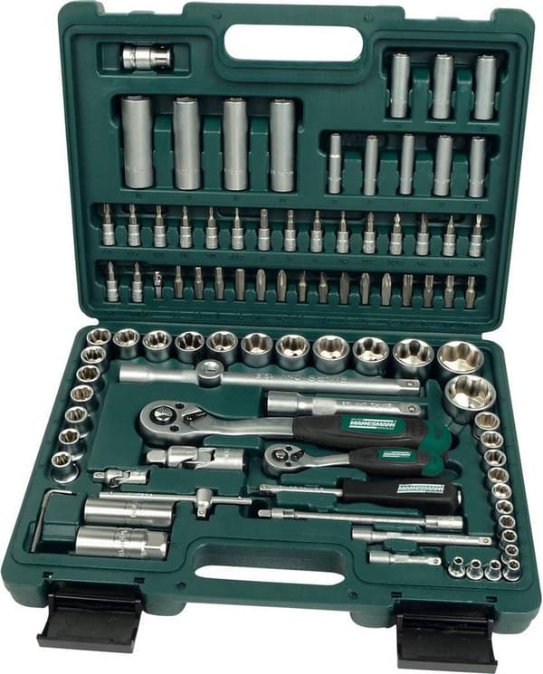 Brüder Mannesmann 2055-SL Hylsnyckelsats Metrisk 1/4 (6,3 mm) 1/2 (12,5 mm) 94 delar